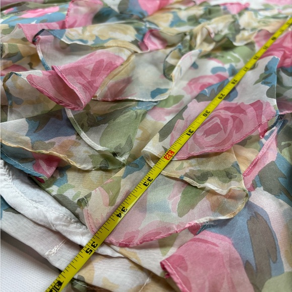 Vintage Silk Gillian Drop Waist Ruffle Floral Dress - Picture 8 of 9